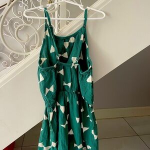 Bobo Choses Green and White Kids Dress